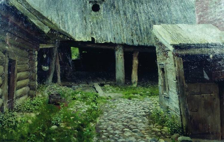 Old yard. Plyos., 1890 - Isaak Iljitsch Lewitan