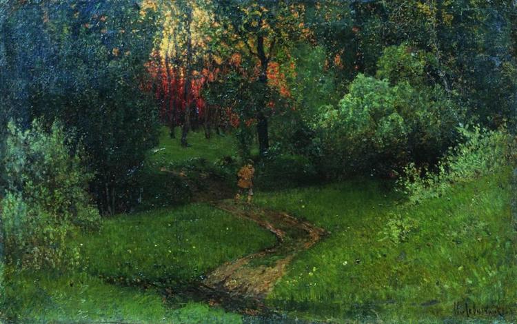 Trail in the forest, c.1880 - 艾萨克·伊里奇·列维坦