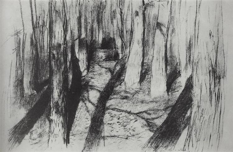 Trunks of the trees, c.1895 - 艾萨克·伊里奇·列维坦