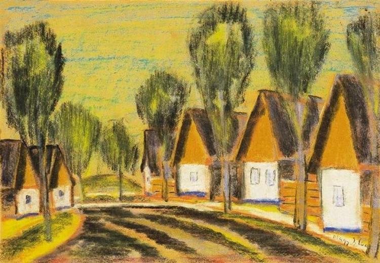 Village-row of houses - Istvan Nagy