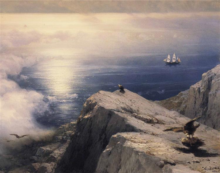 A Rocky Coastal Landscape in the Aegean, 1884 - Iwan Konstantinowitsch Aiwasowski