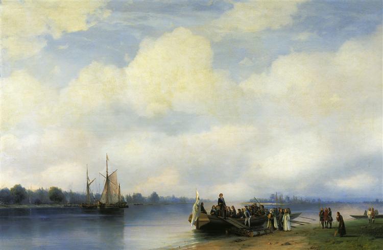 Arrival of Peter I on the Neva, 1853 - Ivan Konstantinovich Aivazovskii