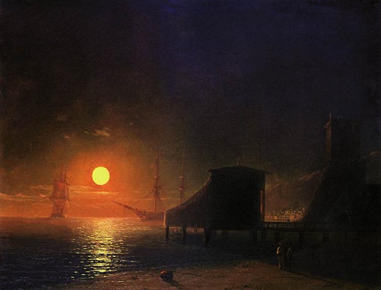 Moonlight in Feodosia, 1852 - Ivan Konstantinovich Aivazovskii