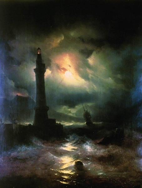 Neapolitan Lighthouse, 1842 - Iván Aivazovski