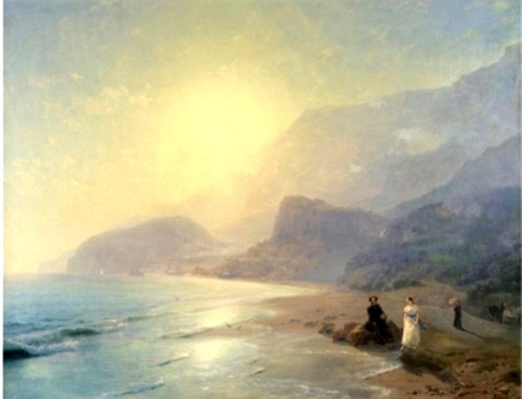 Pushkin and Countess Raevskaya by the sea near Gurzuf and Partenit, 1886 - Ivan Konstantinovich Aivazovskii