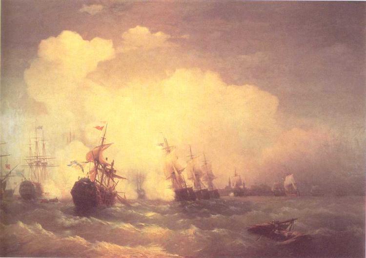 Sea battle near Revel, 1846 - Iwan Konstantinowitsch Aiwasowski