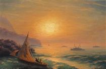Sunset at Sea - Iván Aivazovski