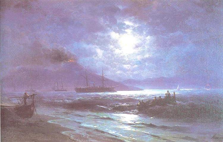 The Bay of Naples by Moonlight, 1892 - Iván Aivazovski