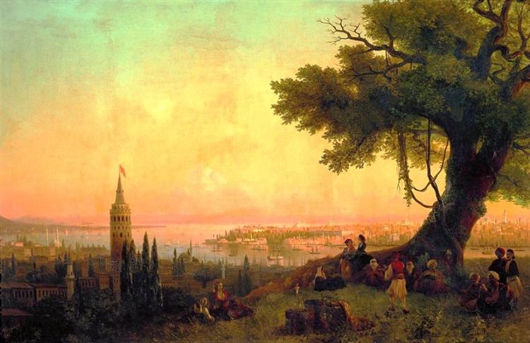 View of Constantinople by evening light, 1846 - Iván Aivazovski