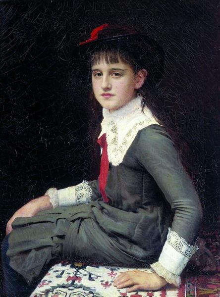 Portrait of Barbara Kirillovna Lemokh in childhood, 1882 - 伊凡·克拉姆斯柯依