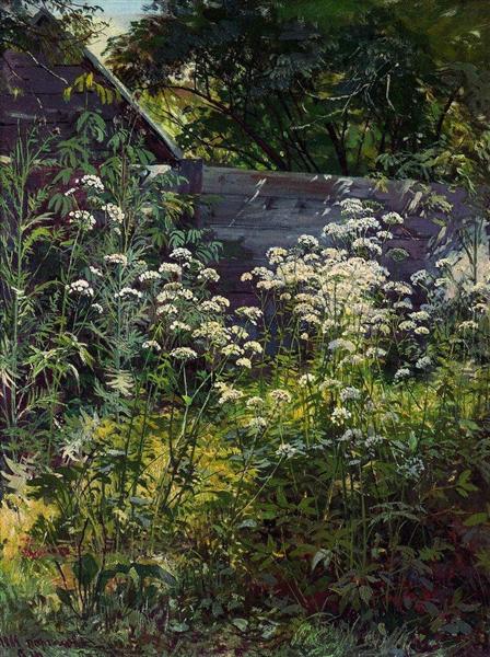 Уголок заросшего сада. Сныть-трава, 1884 - Иван Шишкин