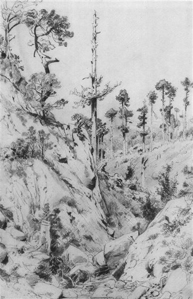 Crimean view. Near Yalta, 1879 - Iwan Iwanowitsch Schischkin