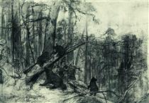 Amanhecer em uma Floresta de Pinheiros - Ivan Shishkin