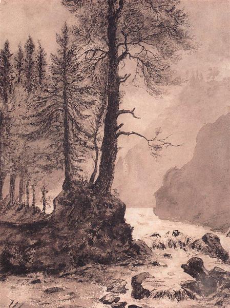 Mountain River, 1886 - Іван Шишкін