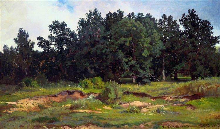 Oak grove in a gray day, 1873 - Iván Shishkin