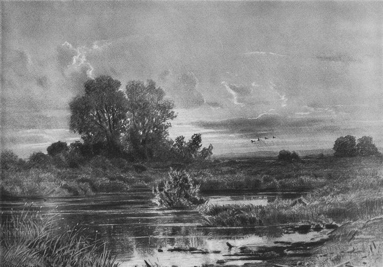 Overgrown pond, 1884 - Iván Shishkin