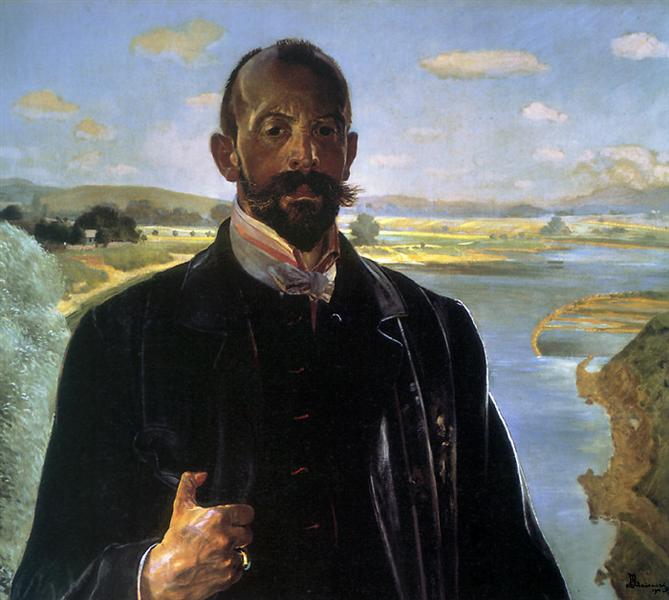 Self-portrait, vistula river behind - Яцек Мальчевский