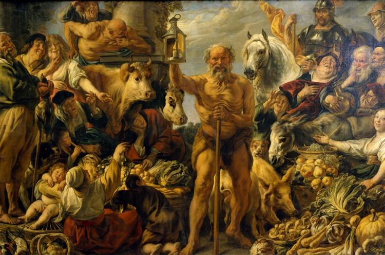 Diogenes Searching for an Honest Man, c.1642 - Jacob Jordaens