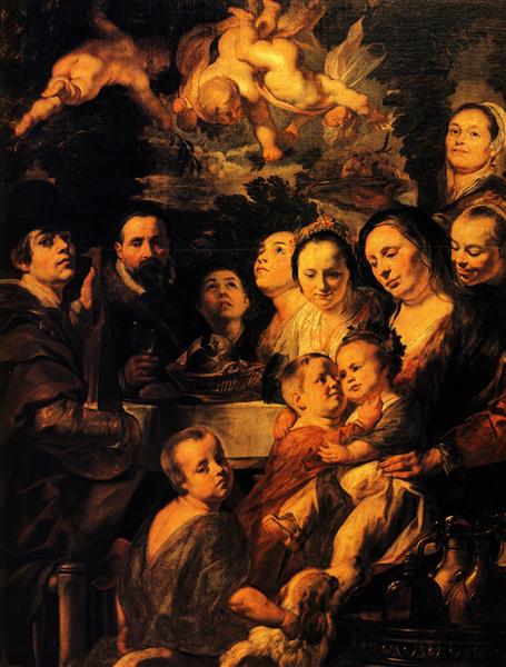 Retrato del artista con su familia, c.1615 - Jacob Jordaens
