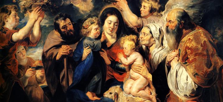 The Holy Family and child St. John the Baptist, c.1616 - c.1617 - Якоб Йорданс