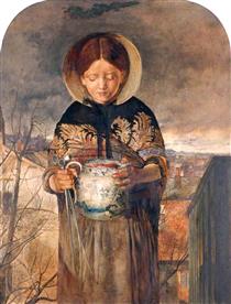 Girl with a Jug of Ale and Pipes - James Campbell