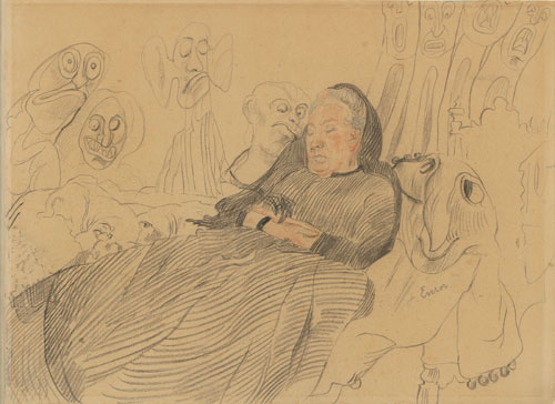 My Aunt Asleep Dreaming of Monsters, 1890 - James Ensor