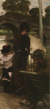 By the Thames at Richmond. A Declaration of Love - James Tissot