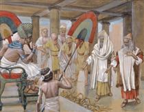 The Rod of Aaron Devours the Other Rods - James Tissot