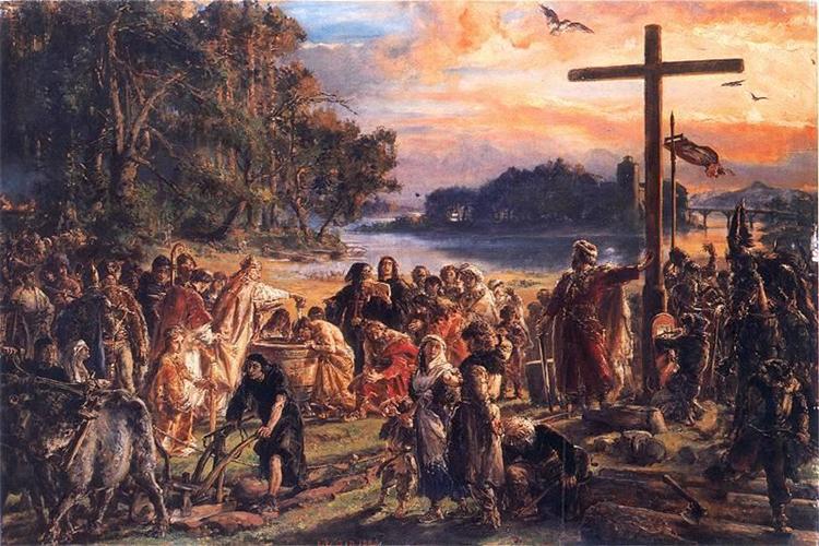 Християнізація Польщі, 965 рік, 1889 - Ян Матейко