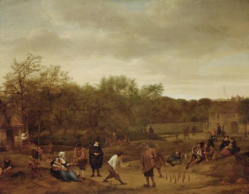 Fazendeiros jogando boliche, 1655 - Jan Steen