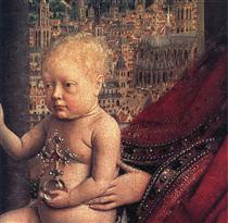The Virgin of the Chancellor Rolin (detail) - 揚‧范艾克