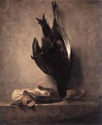 Still Life with Dead Pheasant and Hunting Bag - Jean Siméon Chardin