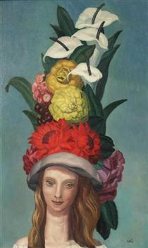 Woman with Flowered Hat - Жан Дюпа