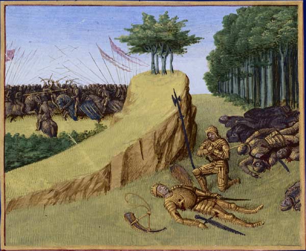 The Emperor Charlemagne Finds Roland's Corpse after the Battle of Roncevaux, c.1460 - 讓．富凱