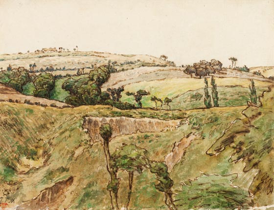 A Hilly Landscape, c.1867 - Жан-Франсуа Милле