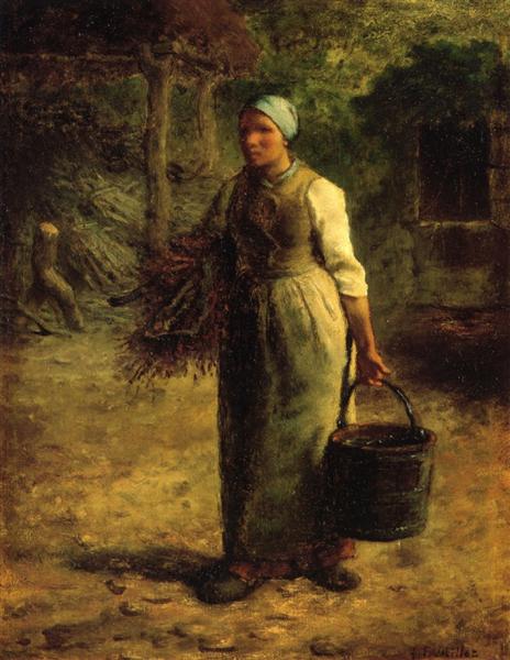 Woman Carrying Firewood and a Pail, 1858 - 1860 - Jean-Francois Millet