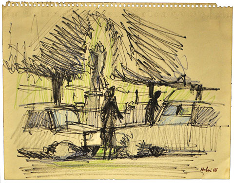 Untitled (Sketchbook page), 1955 - Жан Ельйон