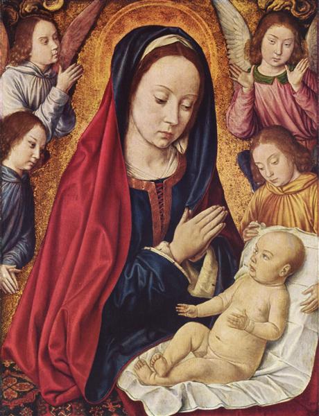 The Virgin and Child Adored by Angels, 1492 - Жан Эй (Муленский мастер)