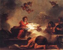 The Adoration of the Shepherds. - Jean-Honore Fragonard