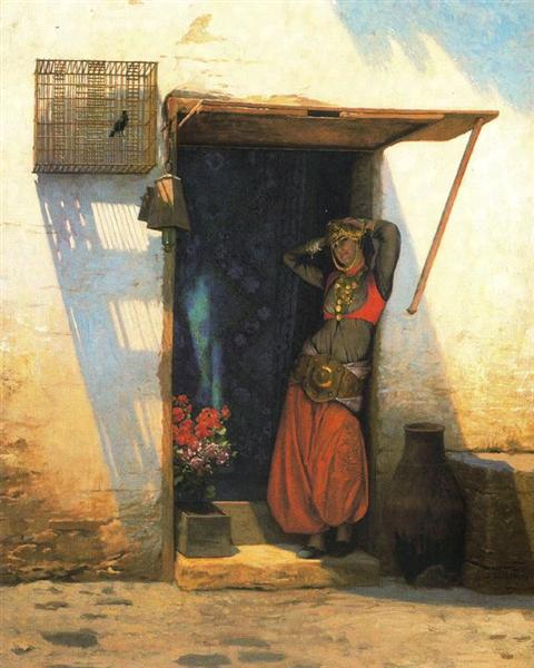 Woman of Cairo at Her Door - Жан-Леон Жером