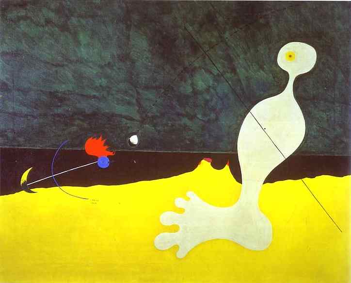 Person Throwing a Stone at a Bird, 1926 - Joan Miró
