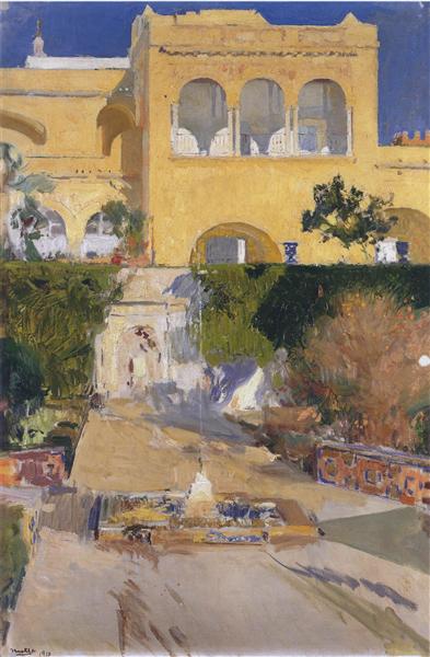 Afternoon sun at the Alcázar of Seville, 1910 - Хоакін Соролья