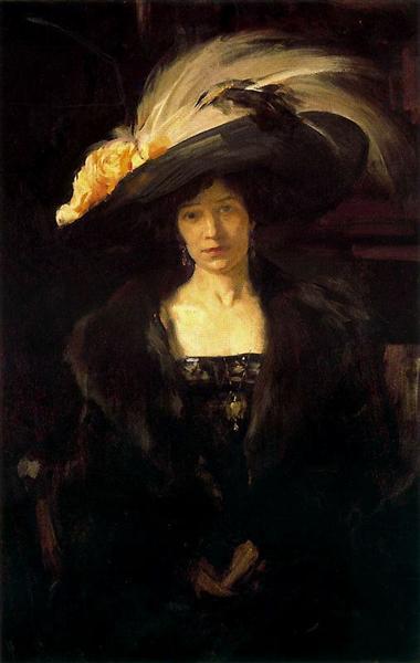 Clotilde with hat - Joaquín Sorolla y Bastida