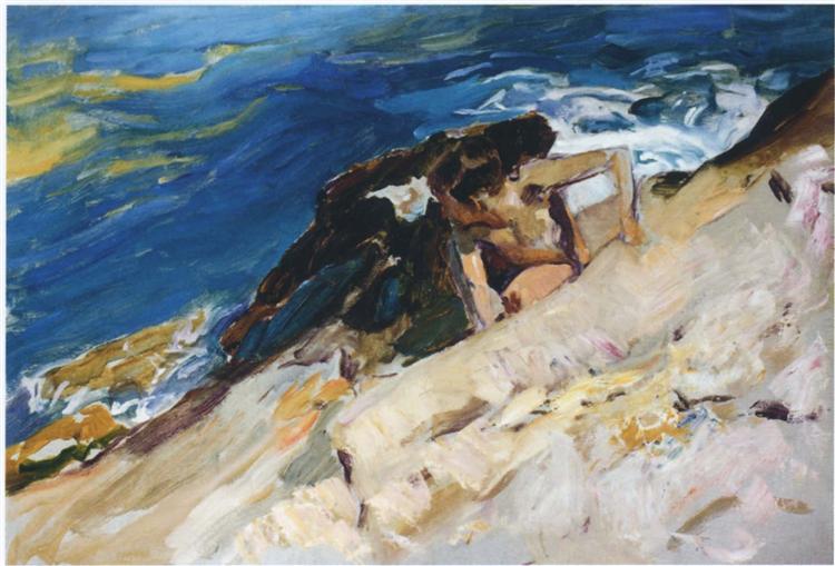 Looking for Crabs among the Rocks, Javea, 1905 - Joaquin Sorolla