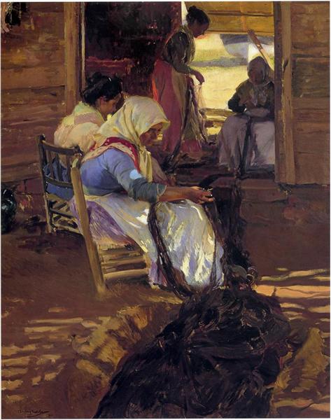 Mending nets, 1901 - Хоакін Соролья