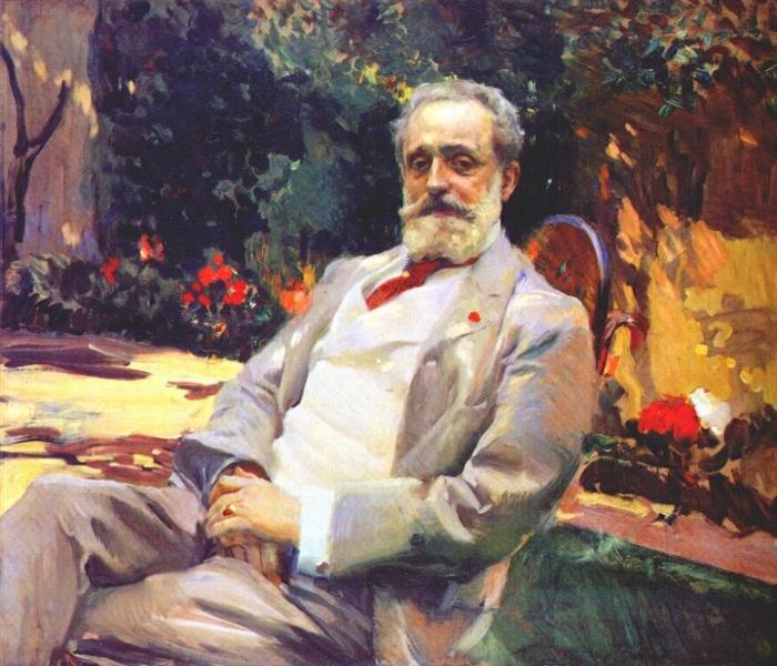 Raimundo de Madrazo in his Paris garden, 1906 - 霍金‧索羅亞