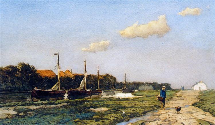 Along the canal - Johan Hendrik Weissenbruch