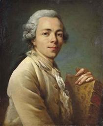 Portrait d'un homme portant un exemplaire des Essais de Montaigne - Иоганн Антон де Петерс