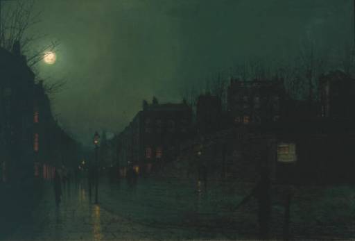 View of Heath Street by Night - Джон Эткинсон Гримшоу