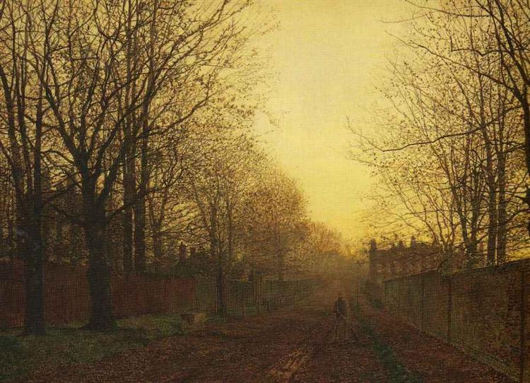 Wimbledon Park, Autumn After Glow, 1866 - Джон Эткинсон Гримшоу